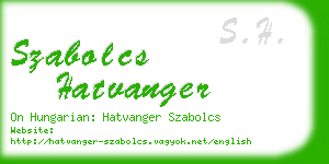 szabolcs hatvanger business card